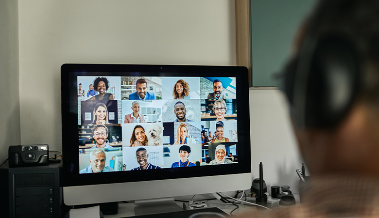 person on a conference call