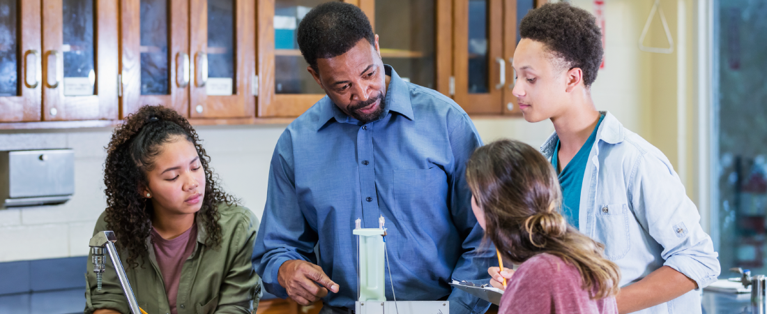 A photo of a classroom representing EDC Leads Evaluation of High-Quality Instructional Materials Initiative Focused on Equity