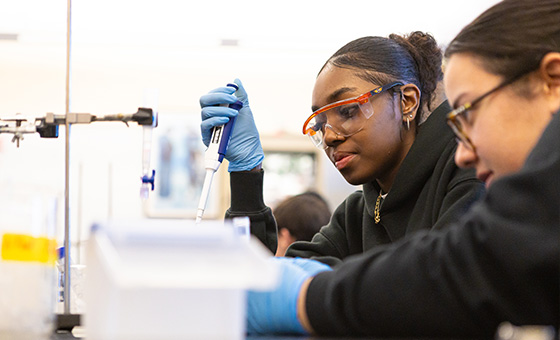 High school students in a laboratory gaining knowledge in STEM.